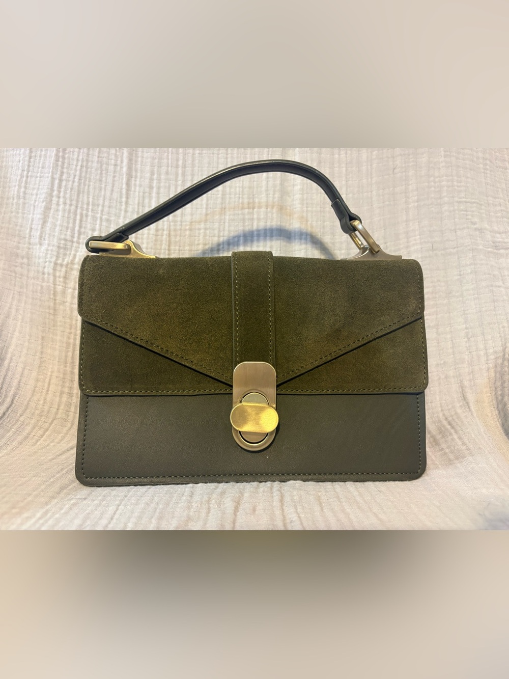 Olive Green Zara Top-Handle With Removable Strap Women’s Bag